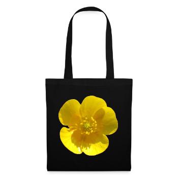 Blume gelb gelbe Blume - Stoffbeutel - Schwarz - Vorne