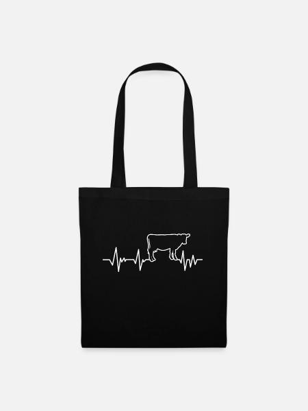 vache battement de coeur de vaches - Sac en tissu - noir