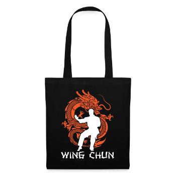 Wing Chun Drache Kämpfer - Stoffbeutel - Schwarz - Vorne