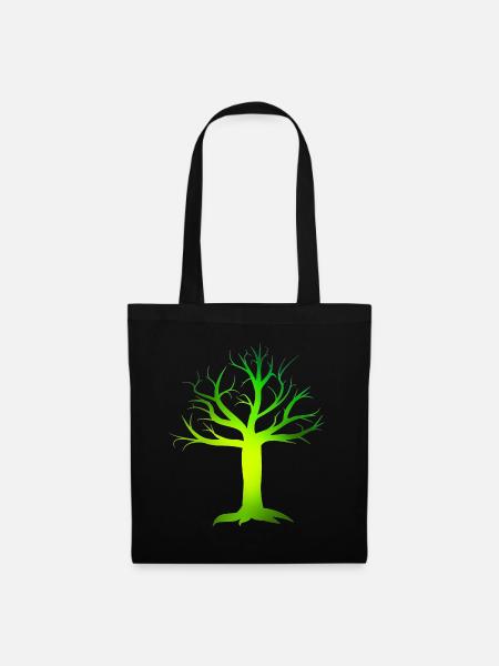 Neonbaum Gradientgrafik - Stoffbeutel - Schwarz