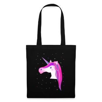 Einhorn Einhorn mit Sternen Einhorn-Shirt Pferde - Stoffbeutel - Schwarz - Vorne