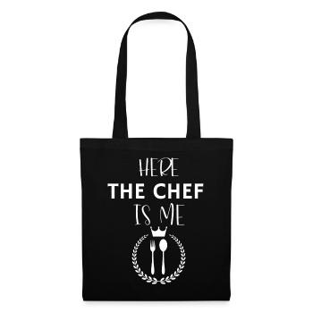 Tablier de cuisine here the chef us me - Sac en tissu - noir - Devant