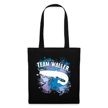 Wels Waller fischen Wels auf Farbklecksen - Stoffbeutel - Schwarz - Vorne