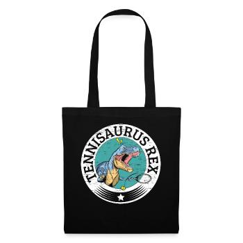 Tennisaurus Rex Paläontologe Dinosaurier-Liebhaber - Stoffbeutel - Schwarz - Vorne