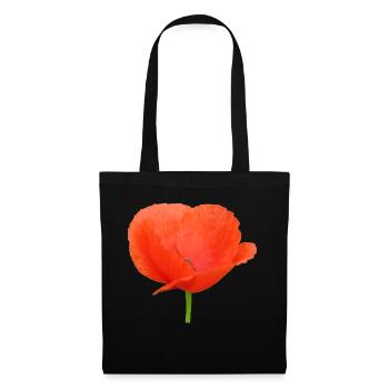 Mohnblume Klatschmohn rote Blume - Stoffbeutel - Schwarz - Vorne