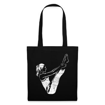 Geschmeidige Pilates Bodenmatte - Stoffbeutel - Schwarz - Vorne