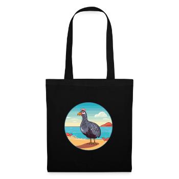 Perlhuhn Aquarell Karikatur Kawaii Clipart Haustier - Stoffbeutel - Schwarz - Vorne