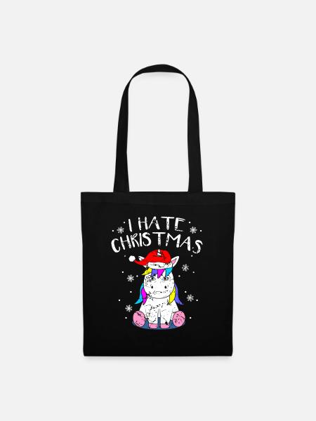 Anti-Christmas Anti-Weihnachten Einhorn Xmas Anti - Stoffbeutel - Schwarz