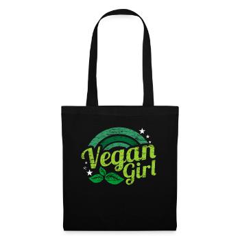 Veganerin Geschenk - Stoffbeutel - Schwarz - Vorne