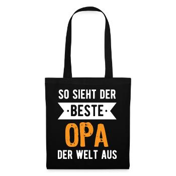So sieht der beste Opa der Welt aus - Stoffbeutel - Schwarz - Vorne