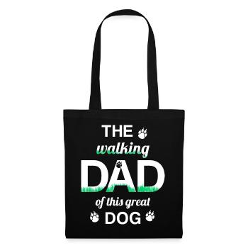 WALKING DAD dog dog dad Hundebesitzer Herrchen - Stoffbeutel - Schwarz - Vorne
