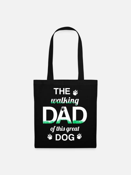 WALKING DAD dog dog dad Hundebesitzer Herrchen - Stoffbeutel - Schwarz