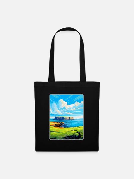 Isle Of Staffa Schottland Vereinigtes Königreich Vintage Reiseposter - Stoffbeutel - Schwarz