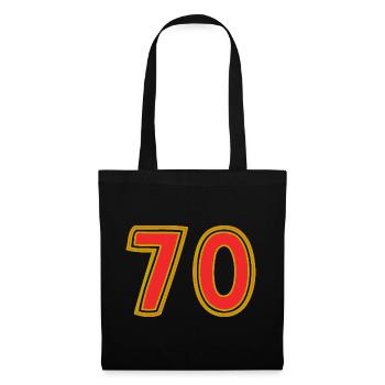 70. 70 ANS. 70e ANNIVERSAIRE. ANNIVERSAIRE 70 ANS. - Sac en tissu - noir - Devant