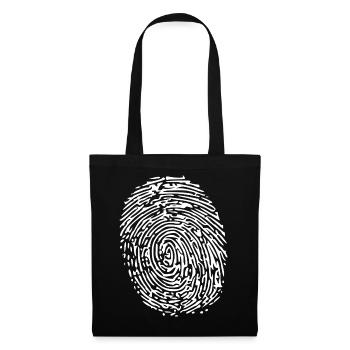 Weißer Fingerabdruck - Stoffbeutel - Schwarz - Vorne