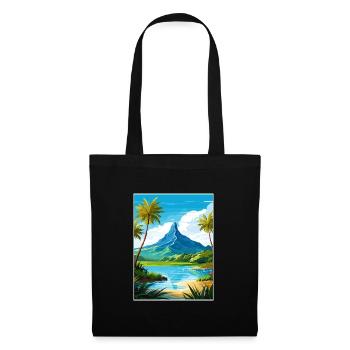 Bora Französisch-Polynesien Vintage Reiseposter - Stoffbeutel - Schwarz - Vorne