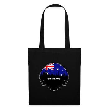 Brisbane Australien Flagge Skyline Silhouette Reisen - Stoffbeutel - Schwarz - Vorne