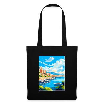 Monaco French Riviera France Vintage Travel Poster - Tote Bag - black - Front