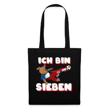 Ich Bin Sechs 7 7. Geburtstag Junge Kindergeburtst - Stoffbeutel - Schwarz - Vorne
