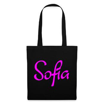 Sofia Neon-Schriftzug - Stoffbeutel - Schwarz - Vorne