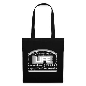life love family friends - Stoffbeutel - Schwarz - Vorne