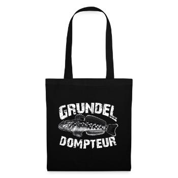 Grundeln fischen angeln - Stoffbeutel - Schwarz - Vorne