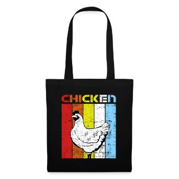 Huhn Henne - Stoffbeutel - Schwarz - Vorne