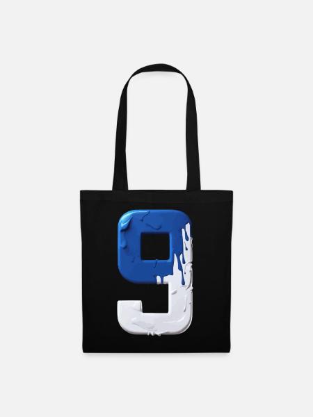 NR. 9 NUMMER 9 BLAU WEIß 9. GEBURTSTAG - Stoffbeutel - Schwarz