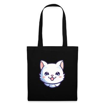 Bambino Katze Cartoon Aquarell Illustration - Stoffbeutel - Schwarz - Vorne