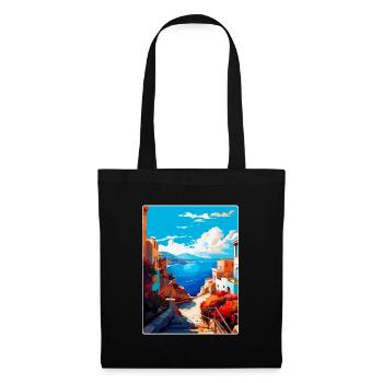 Crète Grèce Affiche de voyage vintage WPA Souvenir - Sac en tissu - noir - Devant