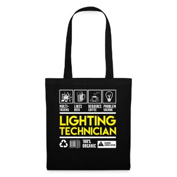 Licht Techniker - Stoffbeutel - Schwarz - Vorne