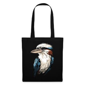 Kookaburra Jägerliest Lachender Hans Süßer Vogel - Stoffbeutel - Schwarz - Vorne