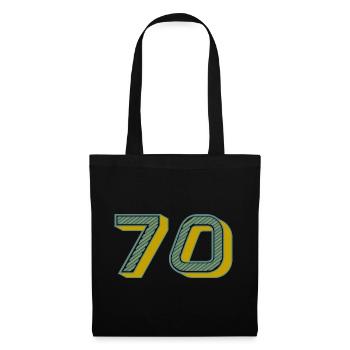70. 70 ANS. 70e ANNIVERSAIRE. ANNIVERSAIRE 70 ANS. - Sac en tissu - noir - Devant