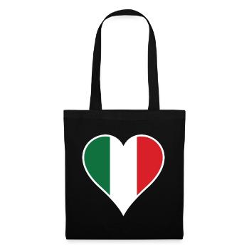 Italien Herz mit weiße Rahmen - Stoffbeutel - Schwarz - Vorne
