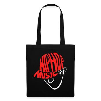 Basslastiger Rapper Mikrofonkönig - Stoffbeutel - Schwarz - Vorne