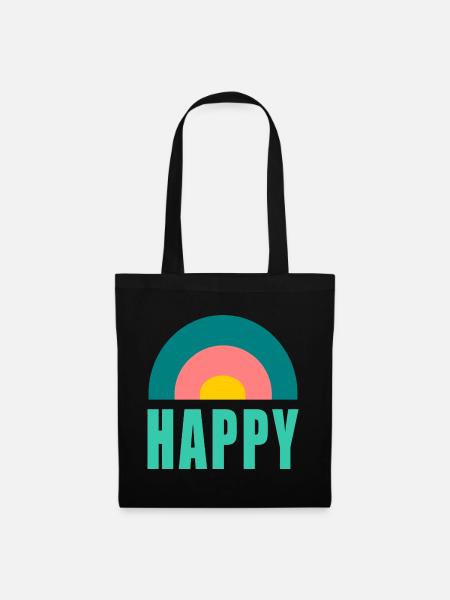 HAPPY. HAPPINESS. FREEDOM. - POSITIV. POSITIV - Stoffbeutel - Schwarz