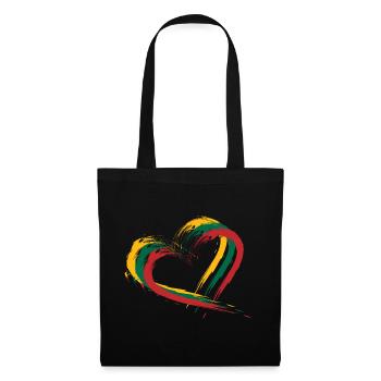 Drapeau brosse coeur de la Lituanie - Sac en tissu - noir - Devant