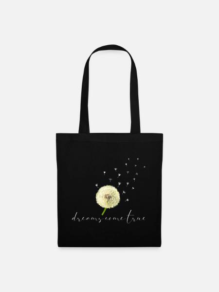 Pusteblume dreams come true - Stoffbeutel - Schwarz