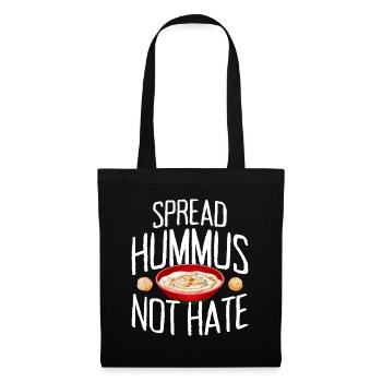 Spread Hummus Not Hate Vegan Geschenk Für Veganer - Stoffbeutel - Schwarz - Vorne