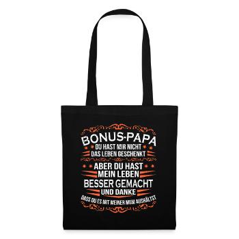 Bonus Papa - Stoffbeutel - Schwarz - Vorne