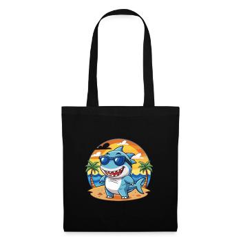Lunettes de soleil de plage d’été de dessin animé drôle de requin - Sac en tissu - noir - Devant