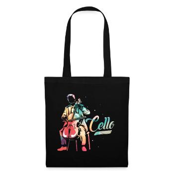 Elegantes Cello Orchesterklang - Stoffbeutel - Schwarz - Vorne