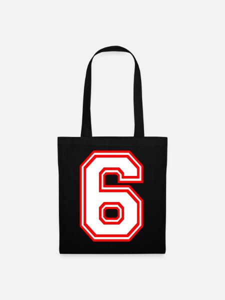 COOL RETRO STYLE SHIRT NUMMER SECHS 6 LUCKY NUMBER - Stoffbeutel - Schwarz