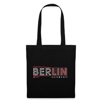 Berliner Urban City Style Fan Reise Streetwear - Stoffbeutel - Schwarz - Vorne