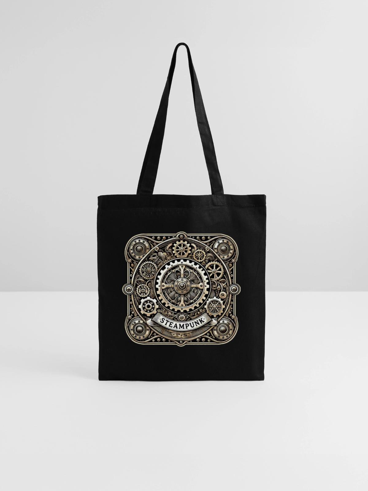 Steampunk Logo - Stoffbeutel - Schwarz - Vorne
