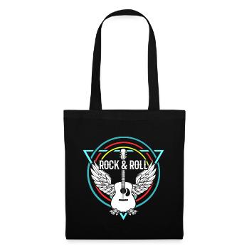 Rock n Roll Rock&Roll RocknRoll Gitarre Gitarrist - Stoffbeutel - Schwarz - Vorne