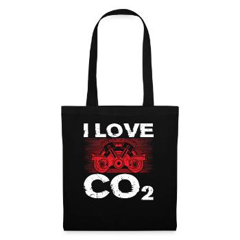 I Love CO2 Ich Liebe Diesel Tuning Tuner - Stoffbeutel - Schwarz - Vorne
