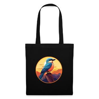 Jay Vogel Buntes Aquarell Cartoon Kawaii Tier - Stoffbeutel - Schwarz - Vorne