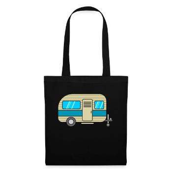Wohnwagen - Stoffbeutel - Schwarz - Vorne