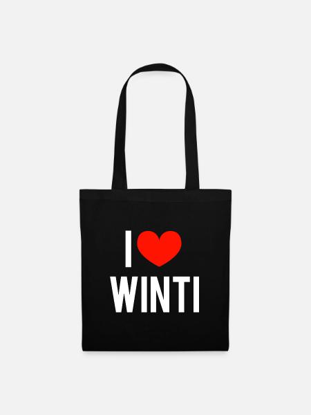 Ich liebe WNTI Herz-Logo - Stoffbeutel - Schwarz